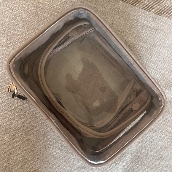 CALPAK Mini Clear Cosmetics Case Stone 8" x 6" x 4" - Picture 3 of 6